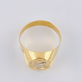 Oval Frame Eagle Ring 3.7 g / T9 3/4 Two-Tone Yellow White Gold 18K