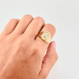 Oval Frame Eagle Ring 3.7 g / T9 3/4 Two-Tone Yellow White Gold 18K