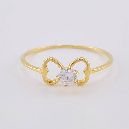 Anillo Moño Chispa 1.05 g / T8 1/4 Oro Amarillo 18K