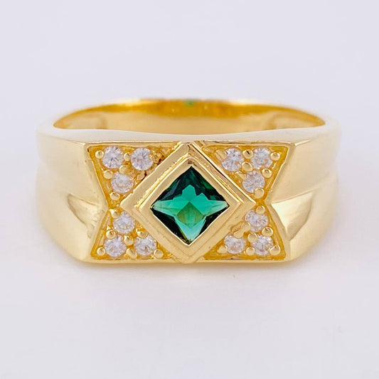 Zirconia Ring 5.9 g / T10 1/2 Yellow Gold 18K