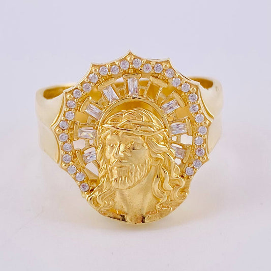 Christ Face Ring 8.95 g / T10 1/2 18K Yellow Gold