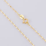 Set Mirror Flower Chain + Plain Cross Pendant / 1gr / 17 3/4 in 18K Yellow Gold