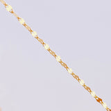 Set Mirror Flower Chain + Plain Cross Pendant / 1gr / 17 3/4 in 18K Yellow Gold