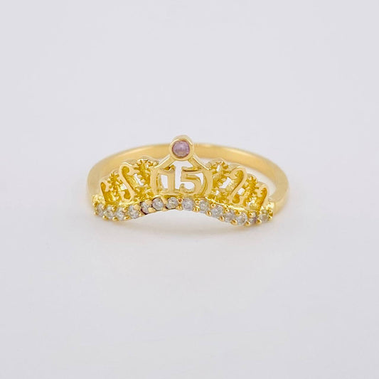 Anillo 15'S Corona 1.8 g / T6 1/4 Oro Amarillo 18K