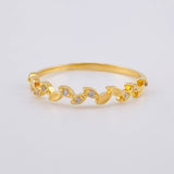 Anillo Ramillete De Hojas 1.35 g / T7 1/2 Oro Amarillo 18K
