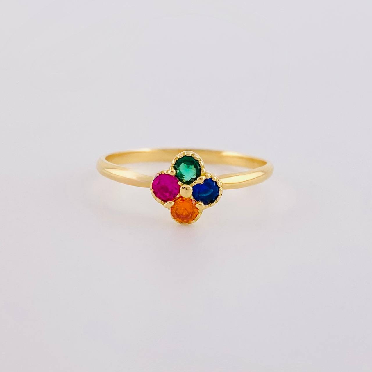 Clover Four-Leaf Ring 1.35 g / T5 3/4 Yellow Gold 18K
