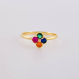 Clover Four-Leaf Ring 1.35 g / T5 3/4 Yellow Gold 18K