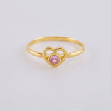 Anillo Corazon Vacio 1.55 g / T7 Oro Amarillo 18K