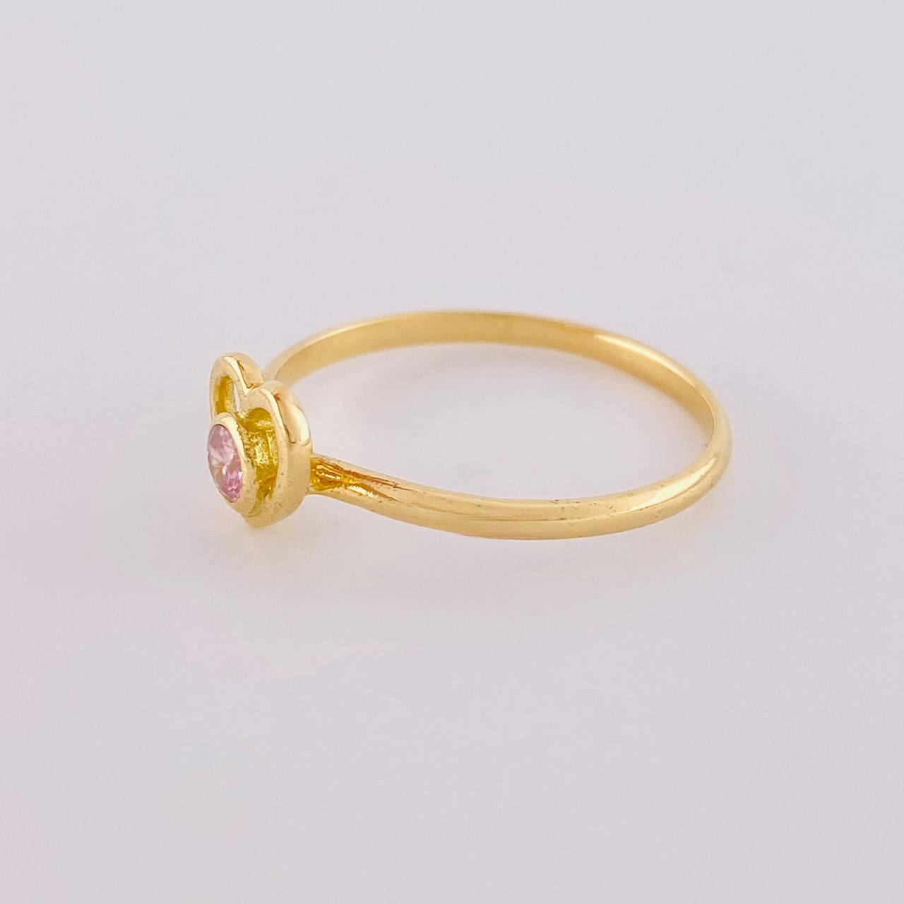 Anillo Corazon Vacio 1.55 g / T7 Oro Amarillo 18K