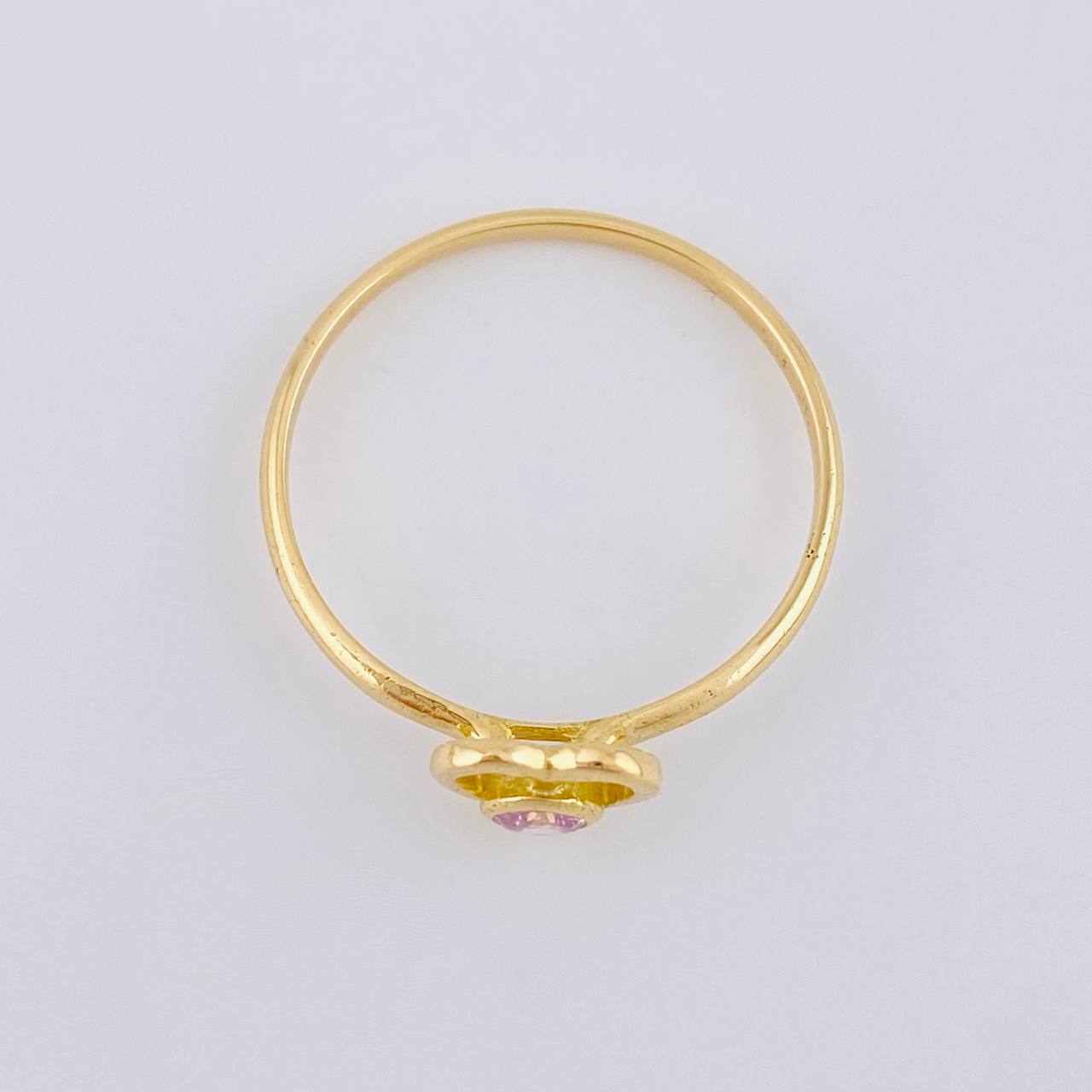 Anillo Corazon Vacio 1.55 g / T7 Oro Amarillo 18K