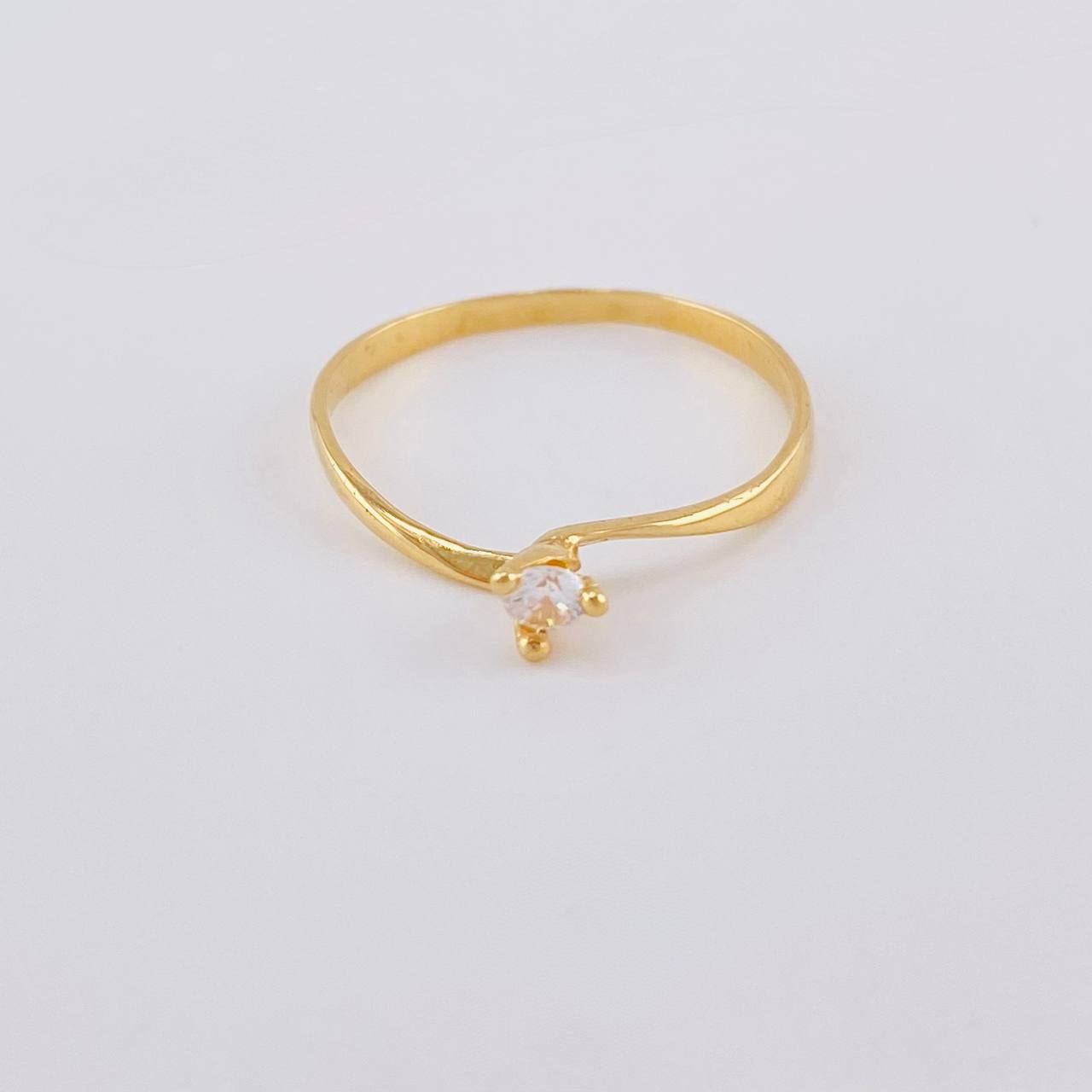 Solitaire Ring Inverted Line 1.15 g / T7 3/4 Yellow Gold 18K