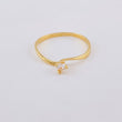 Solitaire Ring Inverted Line 1.15 g / T7 3/4 Yellow Gold 18K