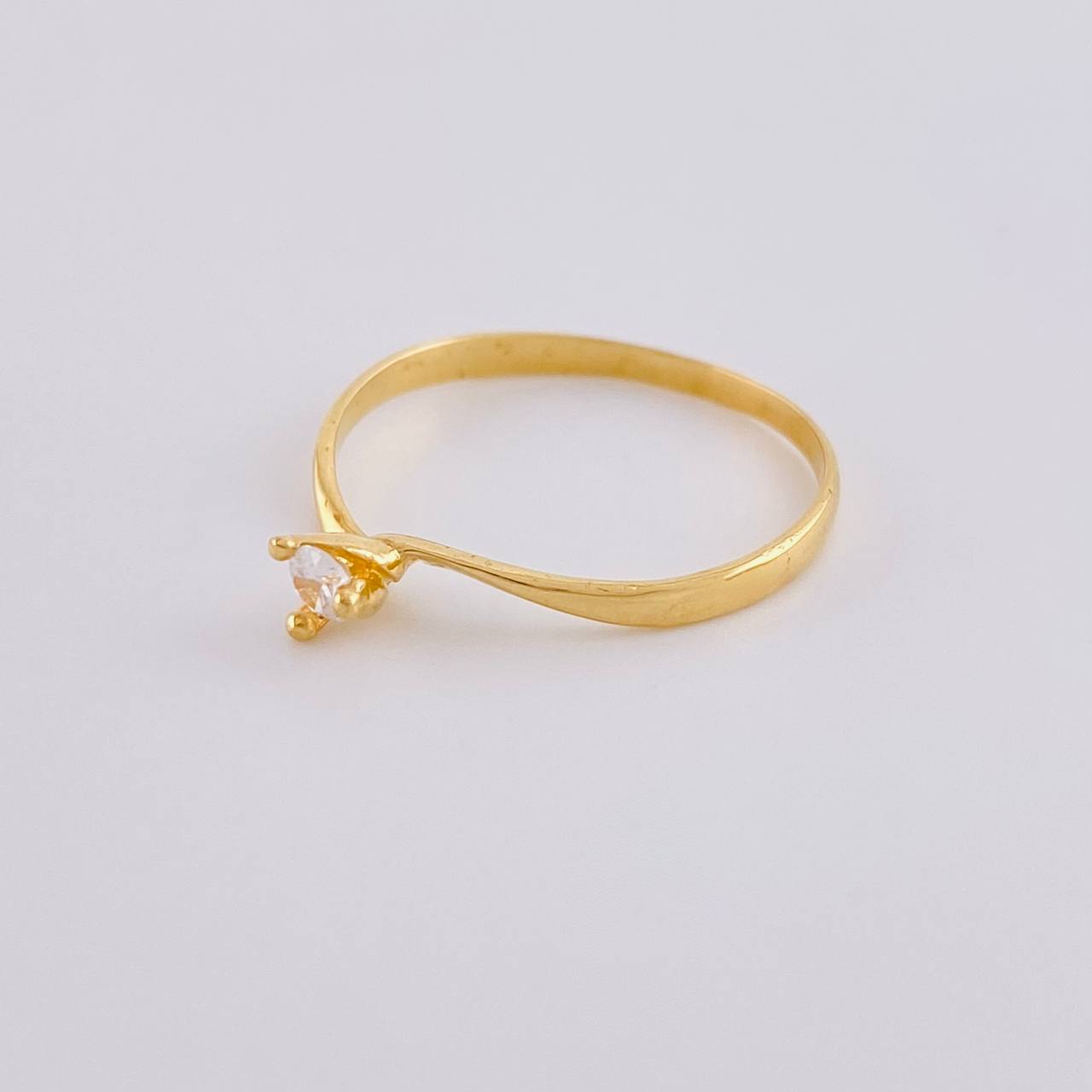 Solitaire Ring Inverted Line 1.15 g / T7 3/4 Yellow Gold 18K