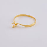 Solitaire Ring Inverted Line 1.15 g / T7 3/4 Yellow Gold 18K