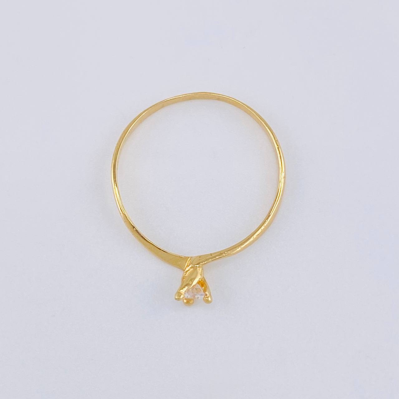 Solitaire Ring Inverted Line 1.15 g / T7 3/4 Yellow Gold 18K