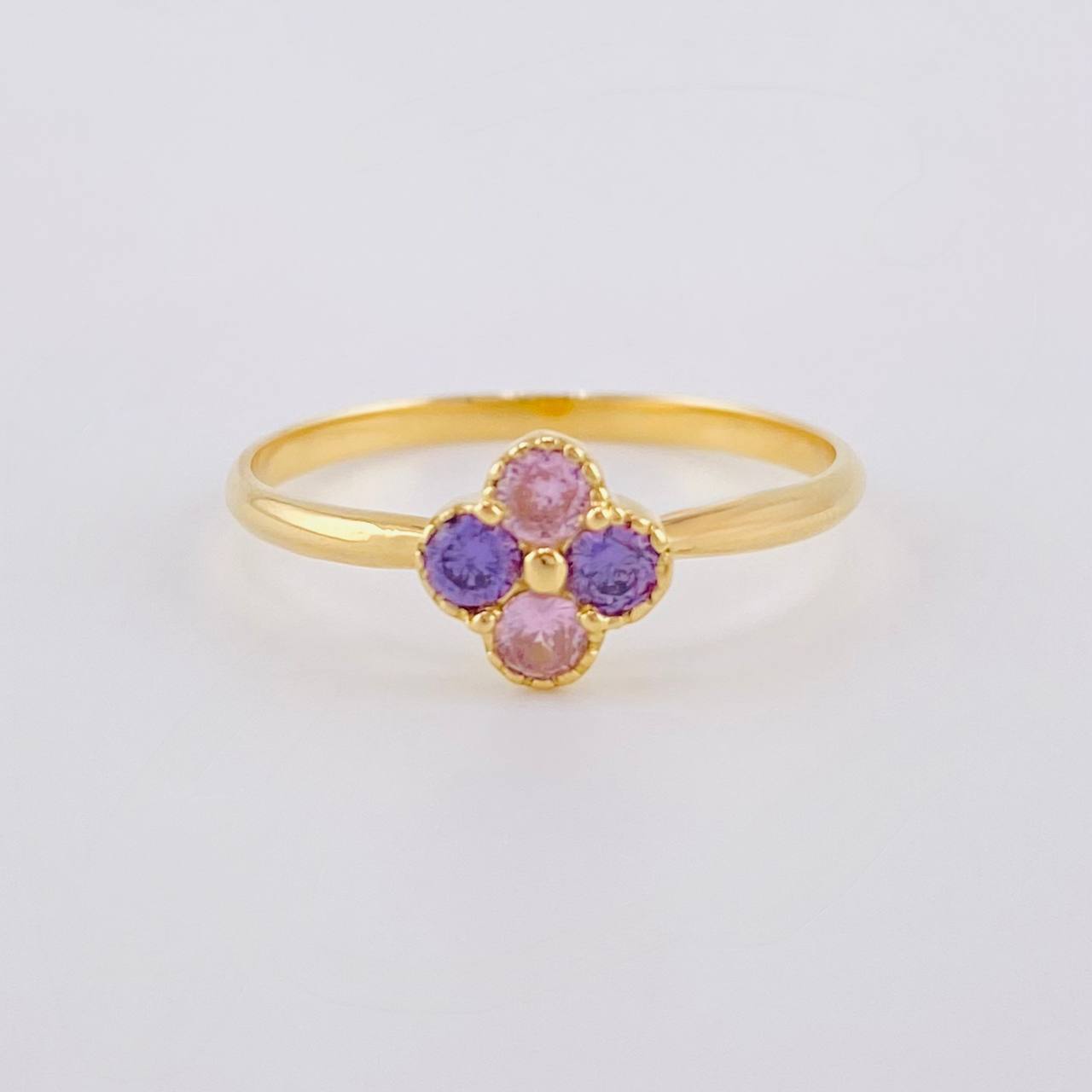 Four-Leaf Clover Ring 1.5 g / T6 1/2 Yellow Gold 18K