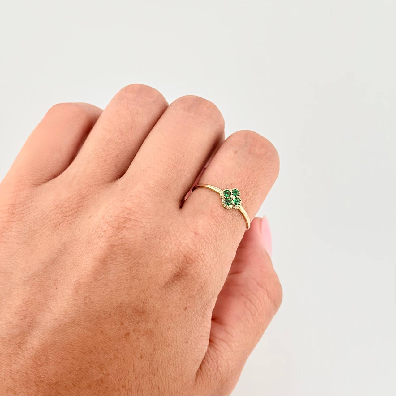 Clover Flower Ring 1.2 g / T8 Yellow Gold 18K