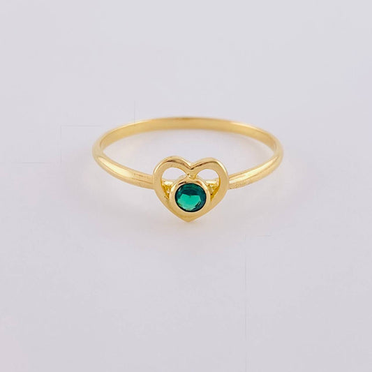 Anillo Corazon Vacio 1.5 g / T8 1/4 Oro Amarillo 18K