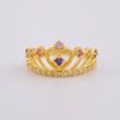 Crown Heart Ring 3.55 g / T7 1/2 18K Yellow Gold