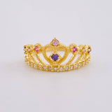 Crown Heart Ring 3.55 g / T7 1/2 18K Yellow Gold