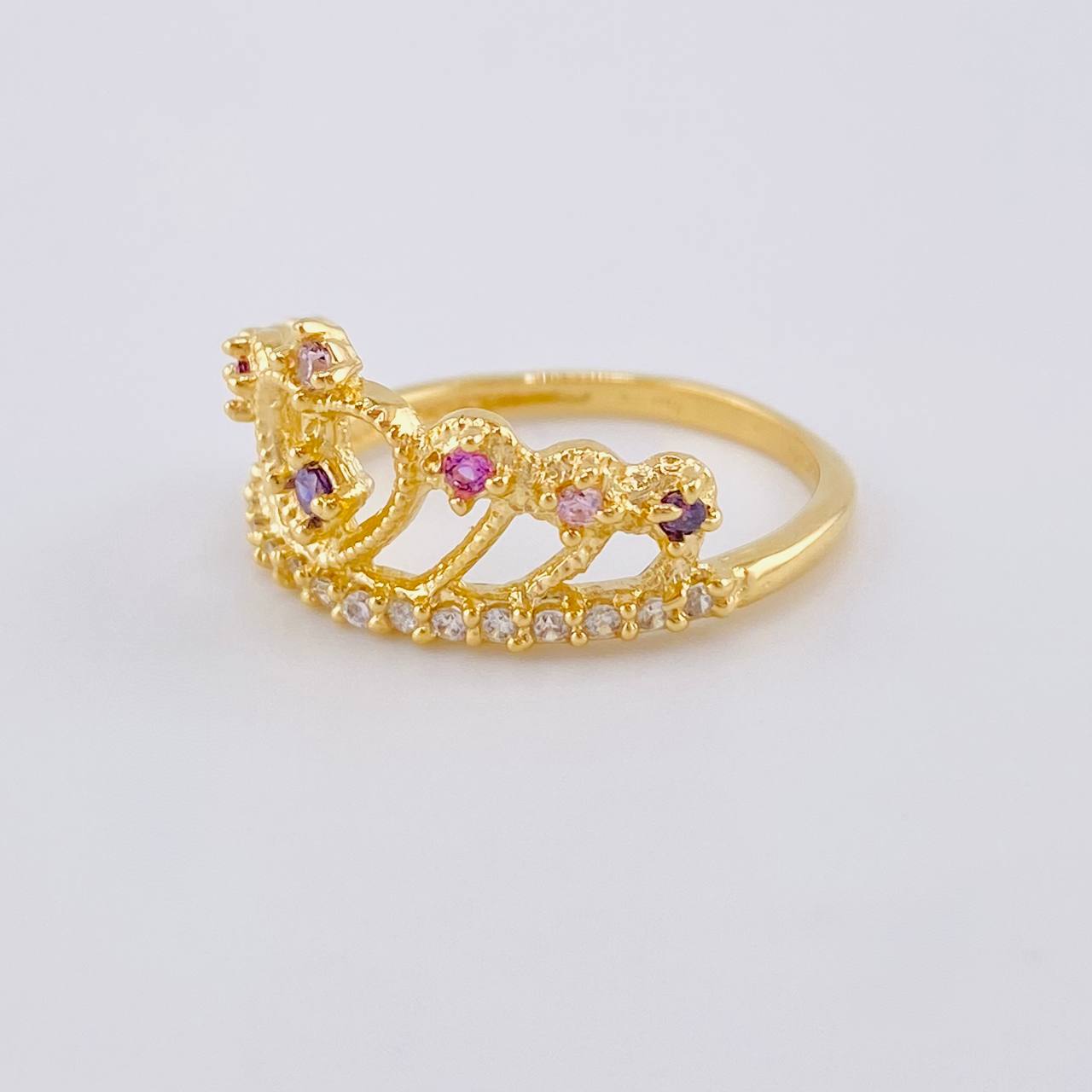 Crown Heart Ring 3.55 g / T7 1/2 18K Yellow Gold