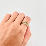 Crown Heart Ring 3.55 g / T7 1/2 18K Yellow Gold