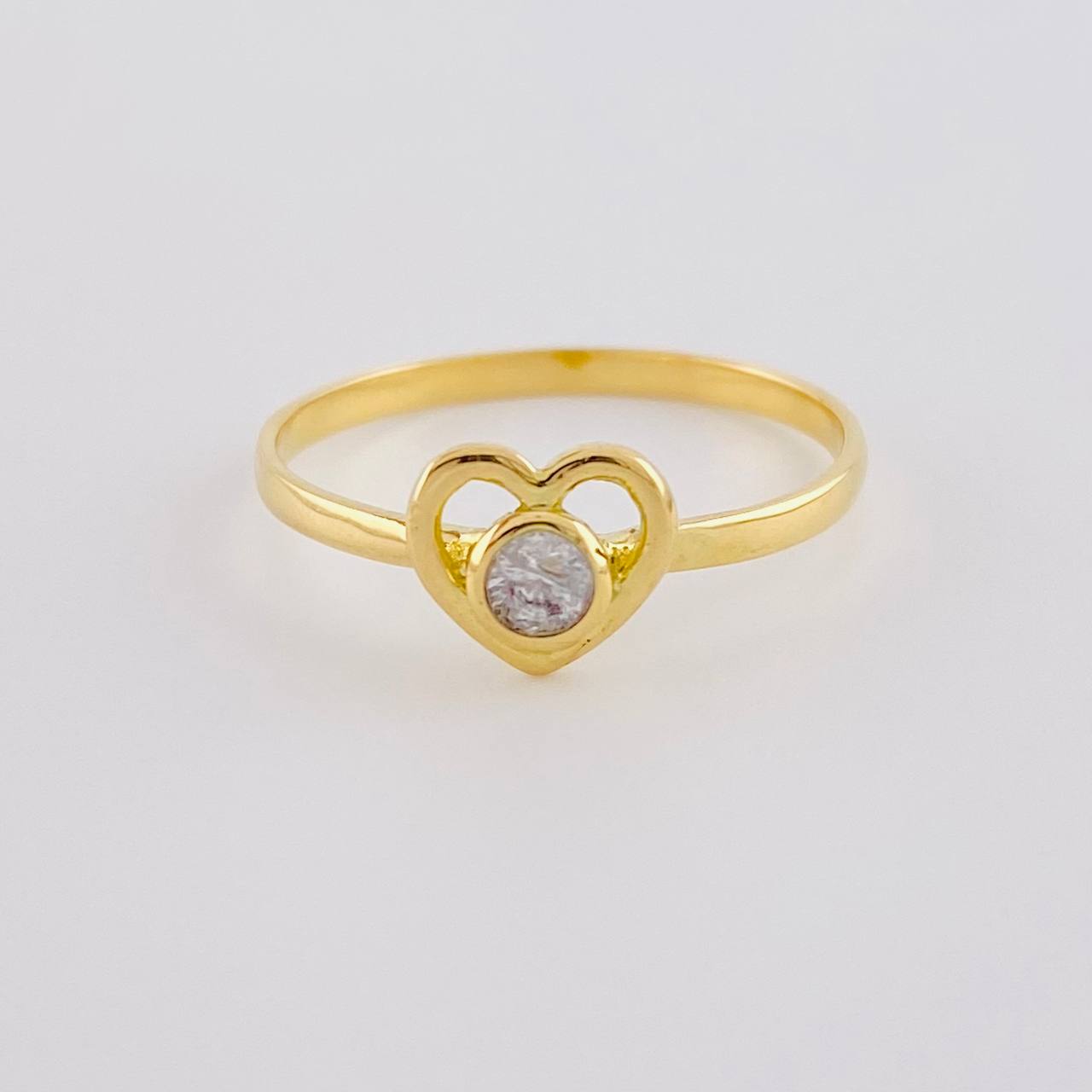Empty Heart Ring 1.5 g / T8 18K Yellow Gold