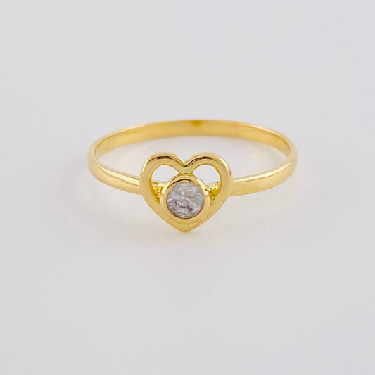 Anillo Corazon Vacio 1.5 g / T8 Oro Amarillo 18K