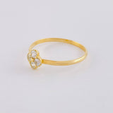 Anillo Trébol Cuatro Hojas 1.5 g / T8 1/4 Oro Amarillo 18K