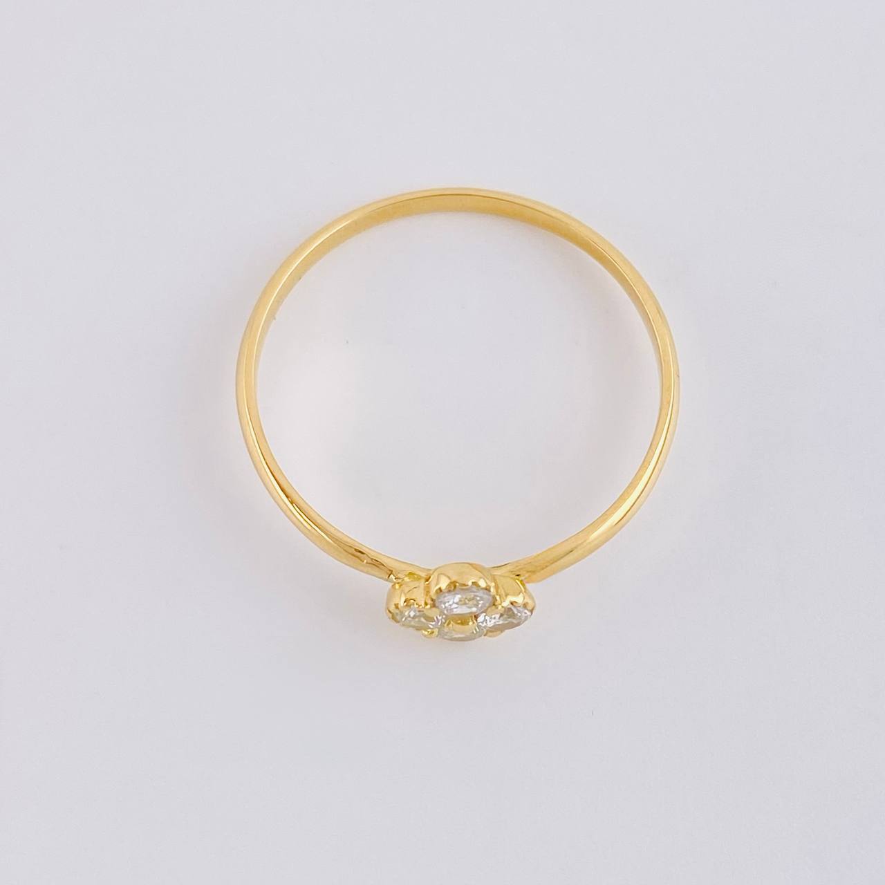 Anillo Trébol Cuatro Hojas 1.5 g / T8 1/4 Oro Amarillo 18K
