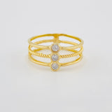 Triple Spark Ring 2.15 g / T6 1/2 18K Yellow Gold