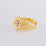 Anillo Sello Corona Redondo 2.8 g / T10 Dos Oros Amarillo Blanco 18K