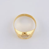 Anillo Sello Corona Redondo 2.7 g / T9 1/2 Dos Oros Amarillo Blanco 18K