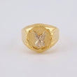 Anillo Aguila Marco Redondo 2.75 g / T8 3/4 Dos Oros Amarillo Blanco 18K