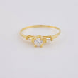 Anillo Solitario Chispas Cuadradas 1 g / T7 3/4 Oro Amarillo 18K