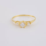 Anillo Solitario Chispas Cuadradas 1 g / T7 3/4 Oro Amarillo 18K