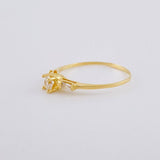 Anillo Solitario Chispas Cuadradas 1 g / T7 3/4 Oro Amarillo 18K