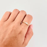 Anillo Solitario Chispas Cuadradas 1 g / T7 3/4 Oro Amarillo 18K
