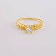 Double Rail Solitaire Ring 1.8 g / T7 1/2 18K Yellow Gold