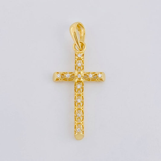Dije Cruz Azulejo Filigrana 1.6 g / 1 1/2 in Oro Amarillo 18K