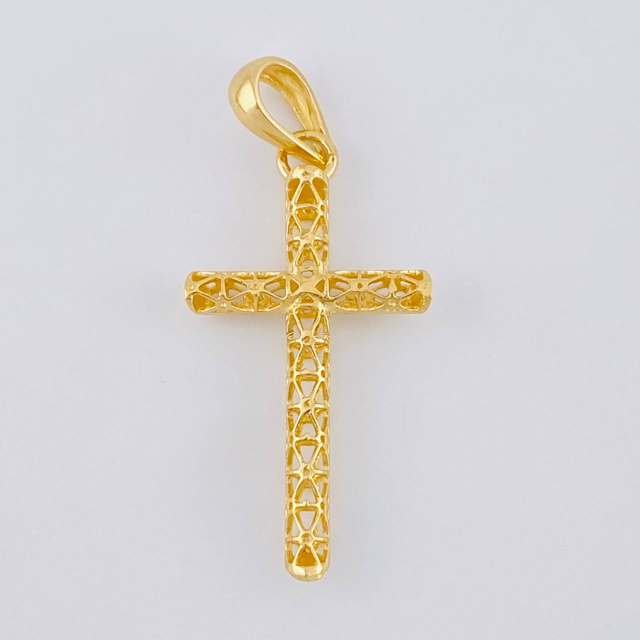 Dije Cruz Azulejo Filigrana 1.5 g / 1 1/2 in Oro Amarillo 18K