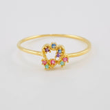 Anillo Destellos Corazón 1.05 g / T7 1/2 Oro Amarillo 18K