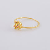 Anillo Destellos Corazón 1.05 g / T7 1/2 Oro Amarillo 18K