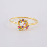 Heart Sparkle Ring 0.95 g / T5 18K Yellow Gold