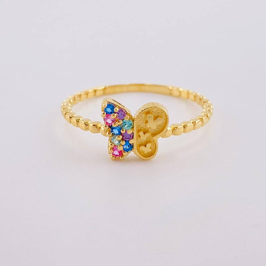Anillo Mariposa Mate 1.3 g / T6 Oro Amarillo 18K