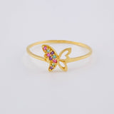 Anillo Mariposa Silueta 1.15 g / T8 1/2 Oro Amarillo 18K