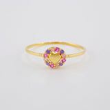 Circle Heart Ring 0.85 g / T6 3/4 18K Yellow Gold