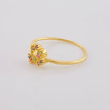 Anillo Destellos Corazón 0.95 g / T5 1/4 Oro Amarillo 18K