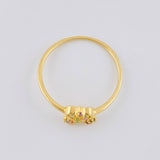 Anillo Destellos Corazón 0.95 g / T5 1/4 Oro Amarillo 18K