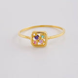 Anillo Cuadro Triqui 0.9 g / T5 1/2 Oro Amarillo 18K